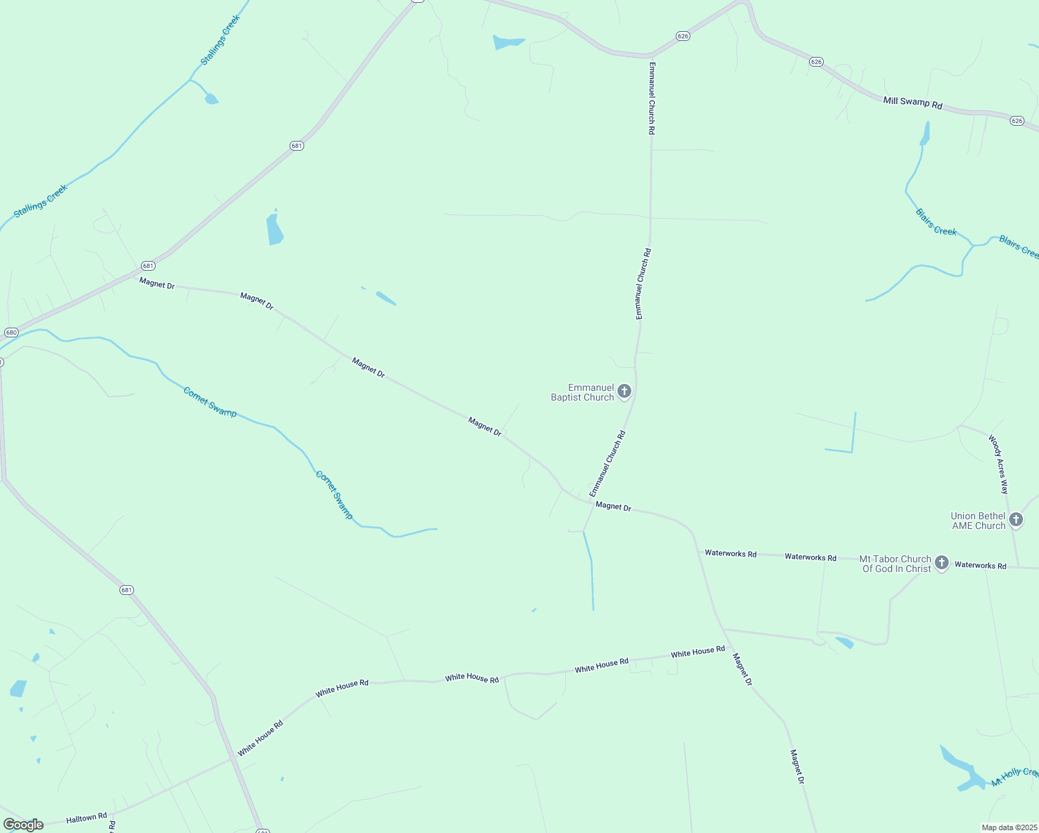 map of restaurants, bars, coffee shops, grocery stores, and more near 11197 Easy Street in Smithfield