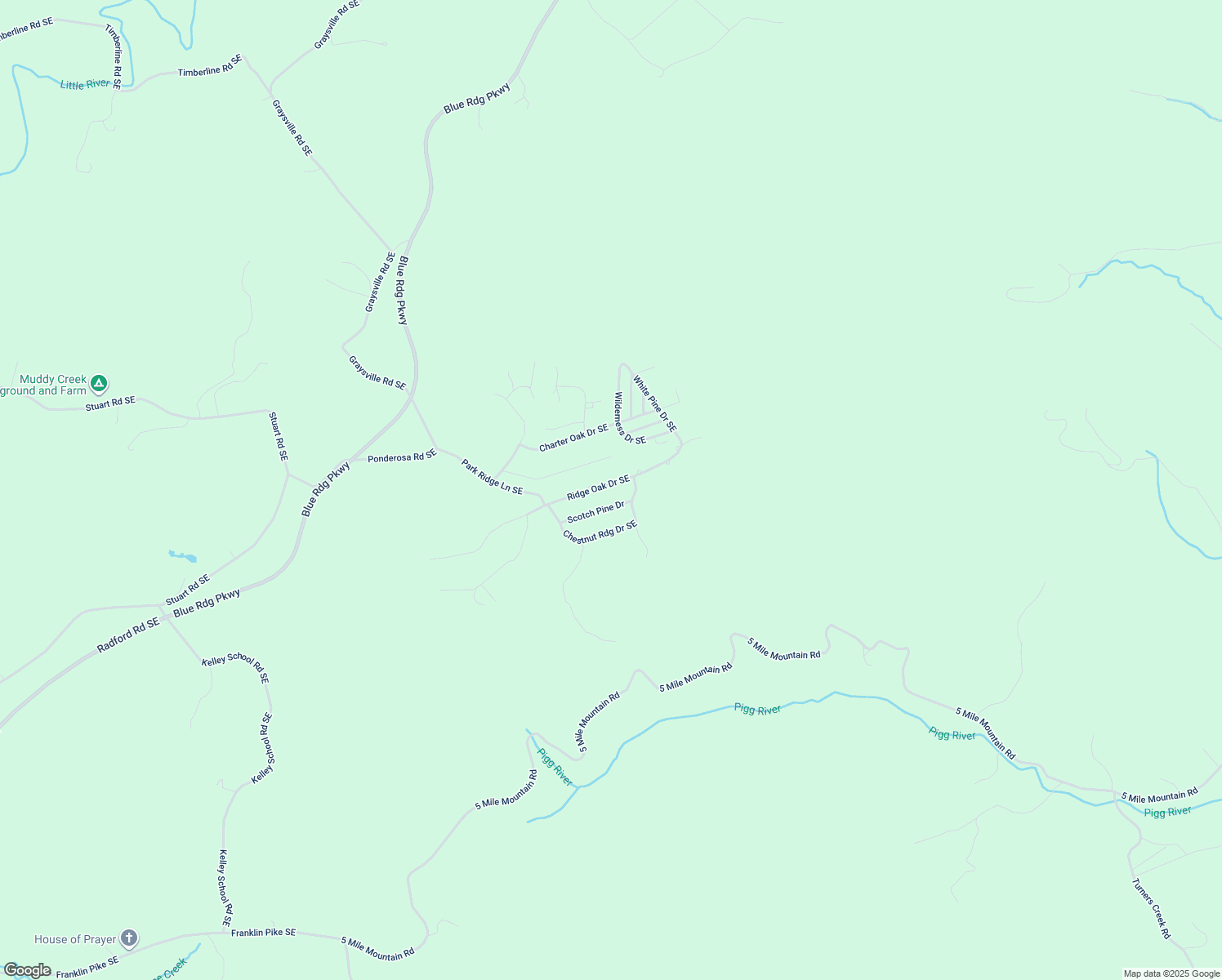 map of restaurants, bars, coffee shops, grocery stores, and more near 426 Ridge Oak Drive Southeast in Copper Hill