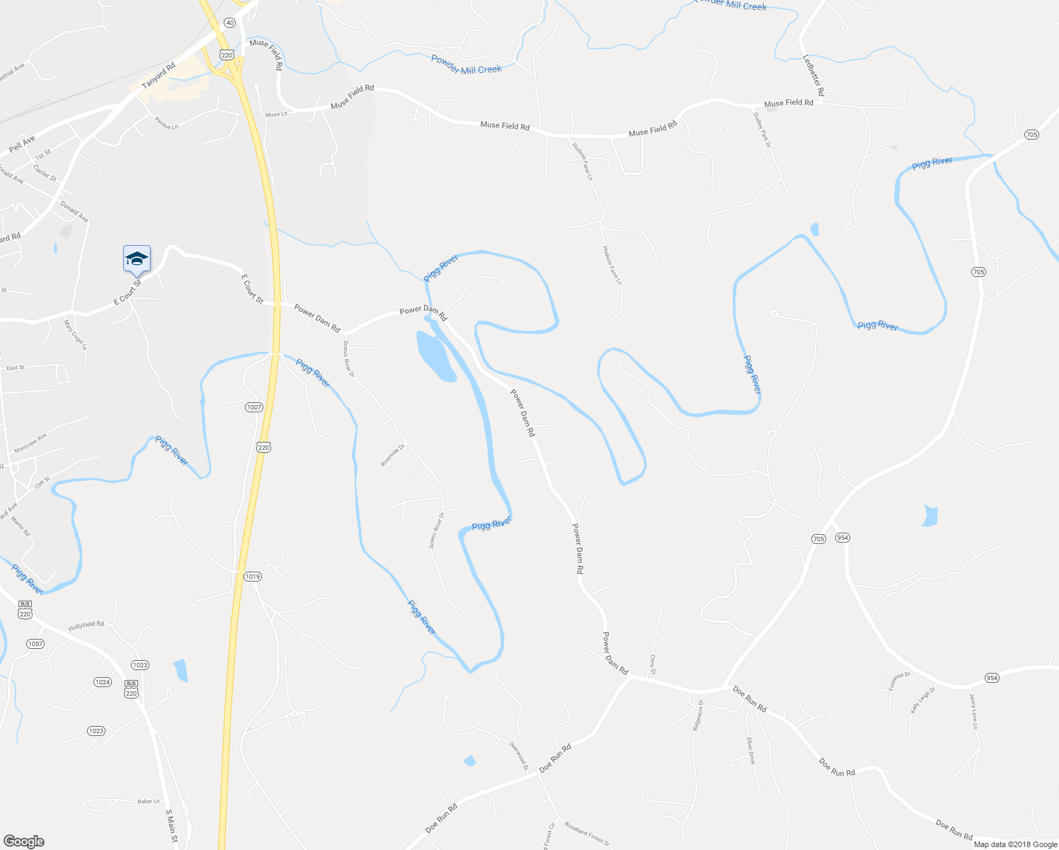 map of restaurants, bars, coffee shops, grocery stores, and more near 998 Power Dam Road in Rocky Mount