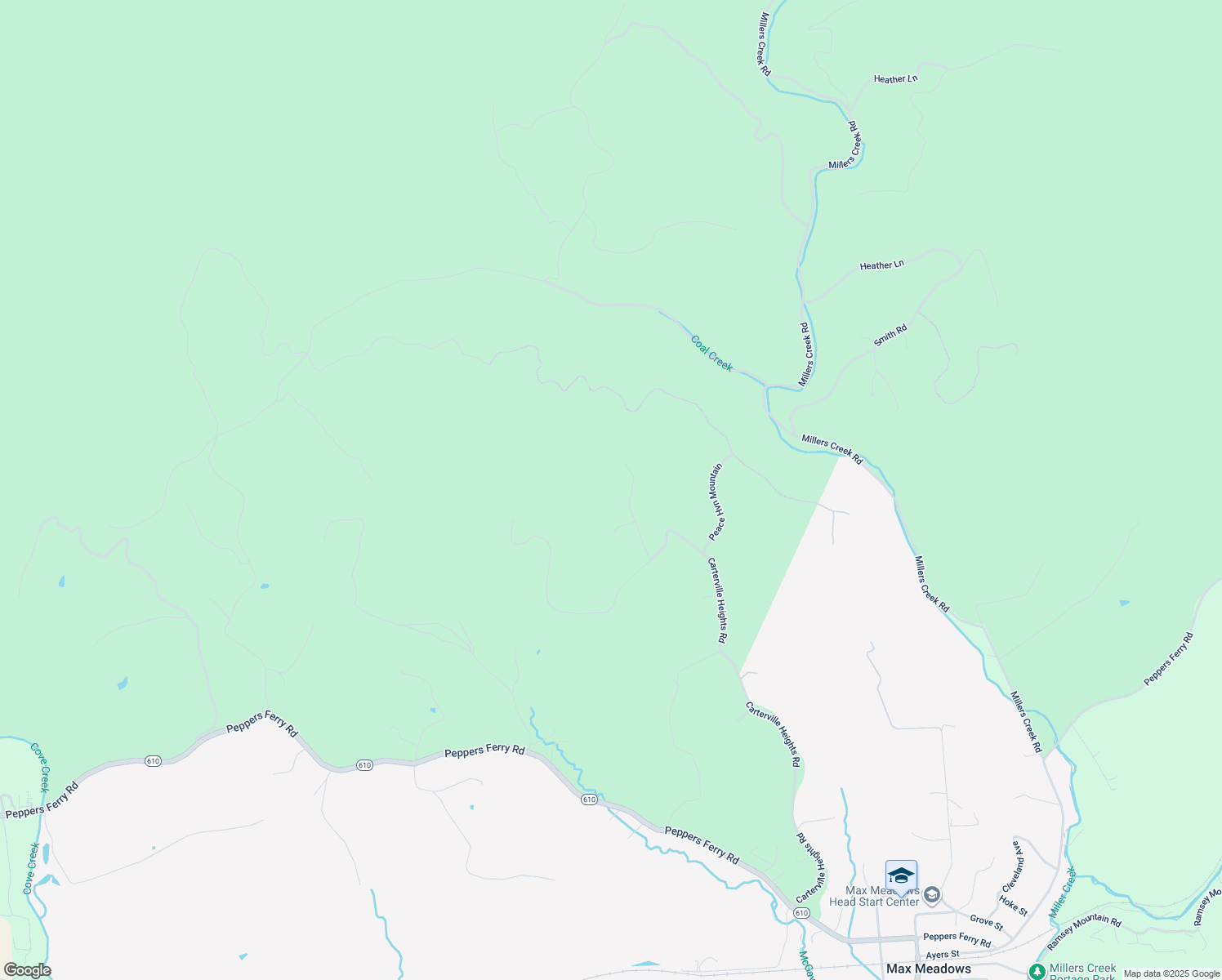 map of restaurants, bars, coffee shops, grocery stores, and more near Deer Run in Wytheville