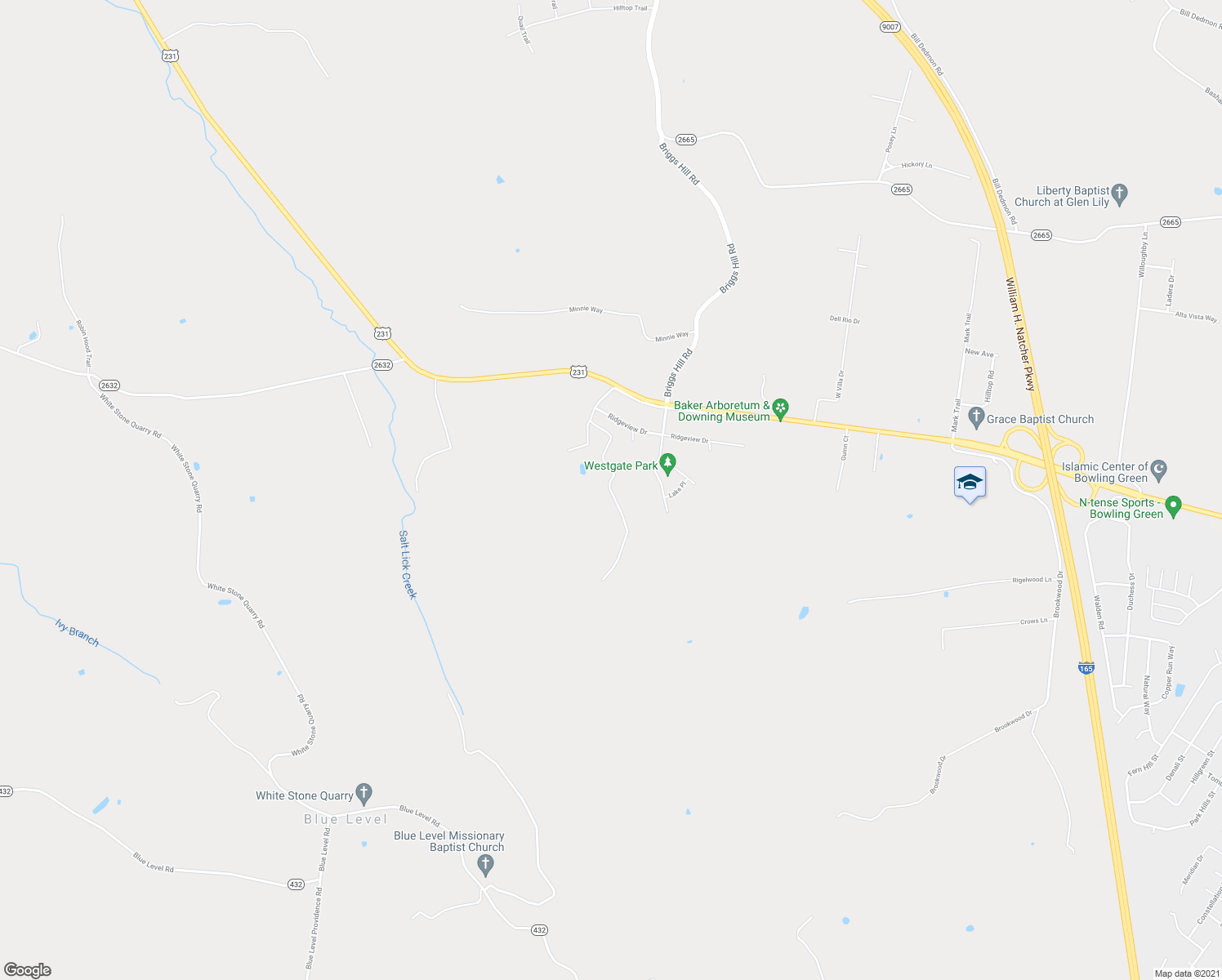 map of restaurants, bars, coffee shops, grocery stores, and more near 298 Suncrest Drive in Bowling Green