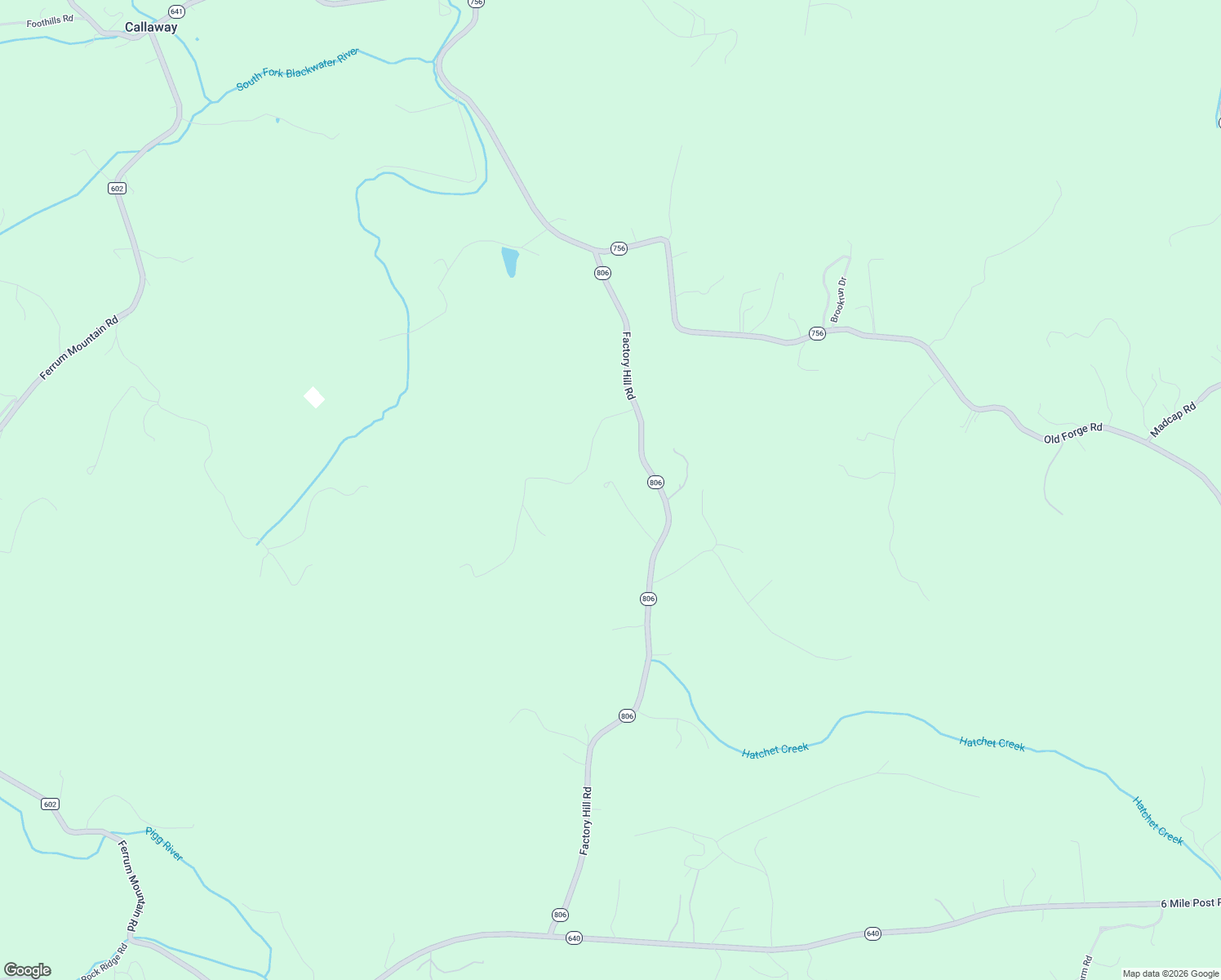 map of restaurants, bars, coffee shops, grocery stores, and more near 1167 Factory Hill Road in Callaway