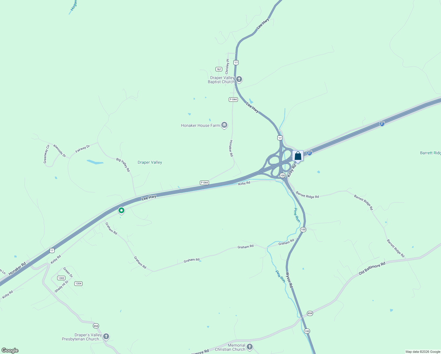 map of restaurants, bars, coffee shops, grocery stores, and more near Lee Highway in Draper