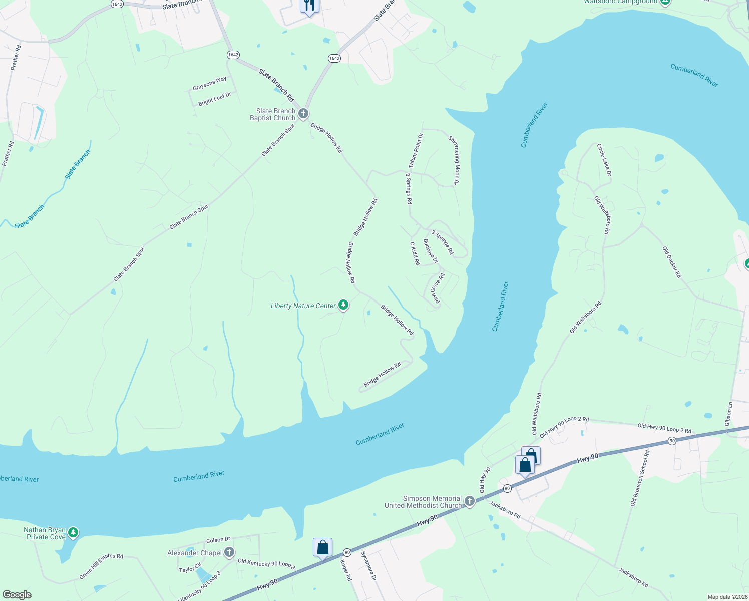 map of restaurants, bars, coffee shops, grocery stores, and more near 1315 Bridge Hollow Road in Somerset