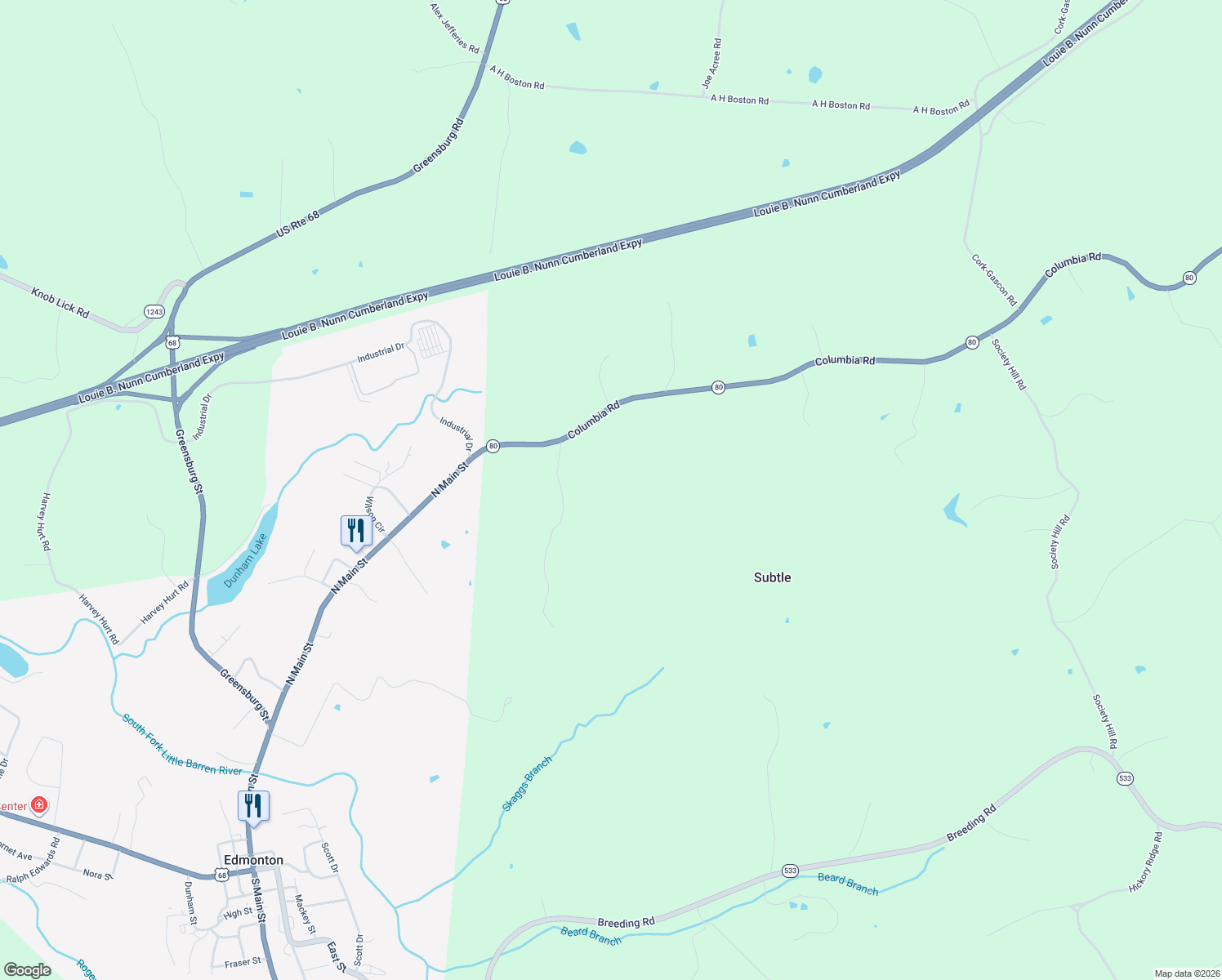map of restaurants, bars, coffee shops, grocery stores, and more near 1705 Columbia Road in Edmonton