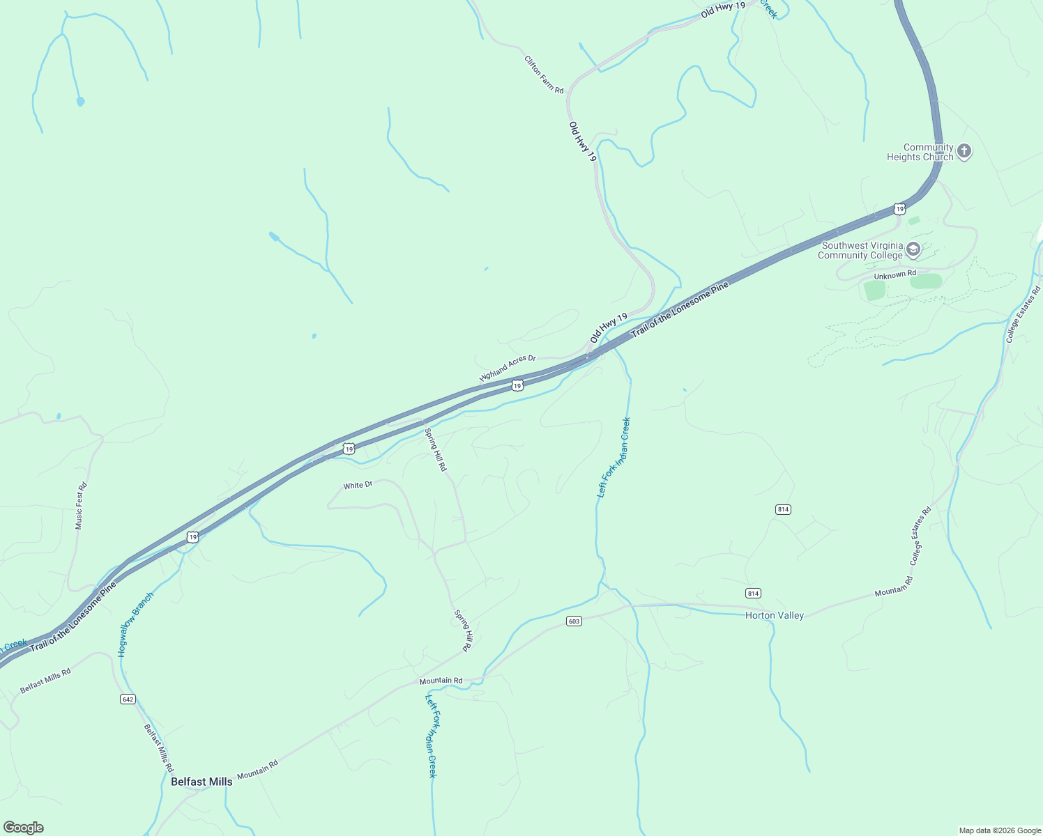 map of restaurants, bars, coffee shops, grocery stores, and more near 201-299 Spring Drive in Cedar Bluff