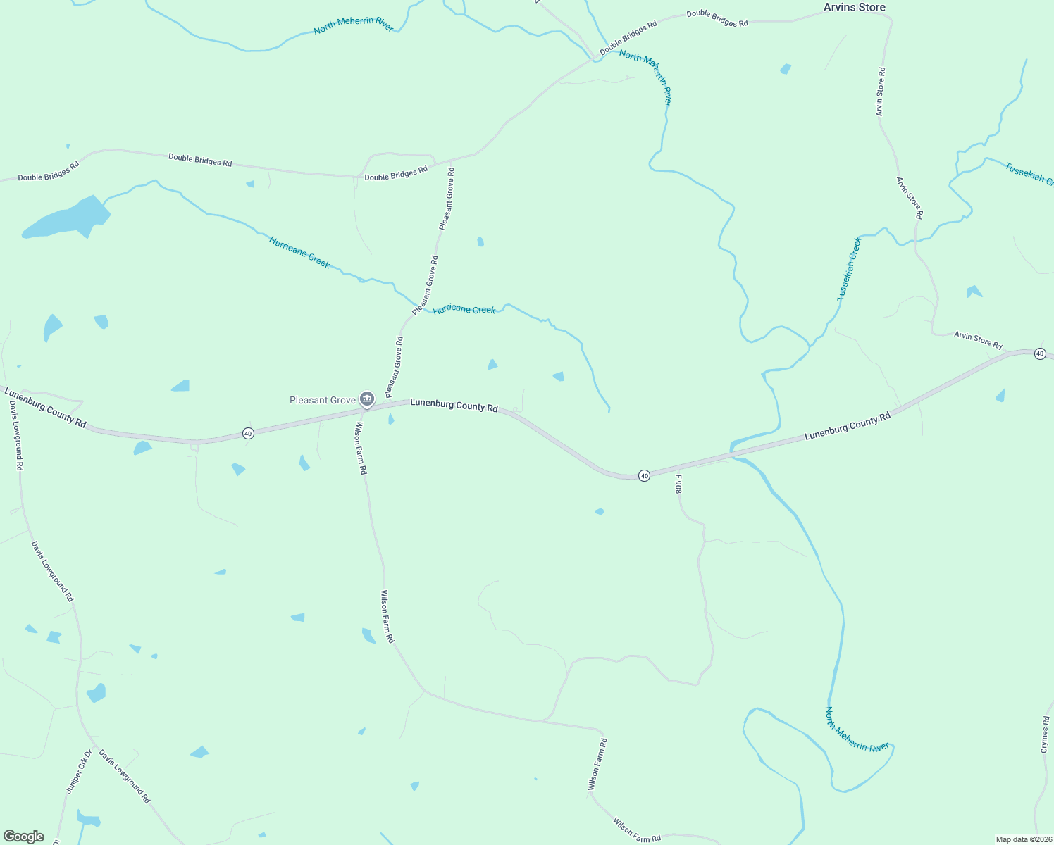map of restaurants, bars, coffee shops, grocery stores, and more near 6750 Lunenburg County Rd in Keysville