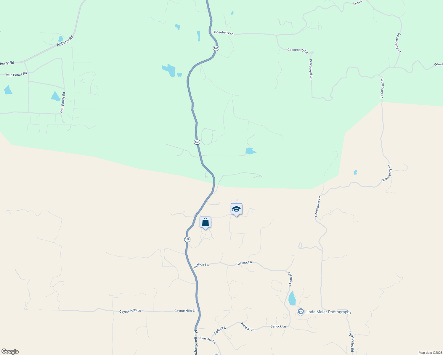 map of restaurants, bars, coffee shops, grocery stores, and more near 16730 Wildflower in Prather