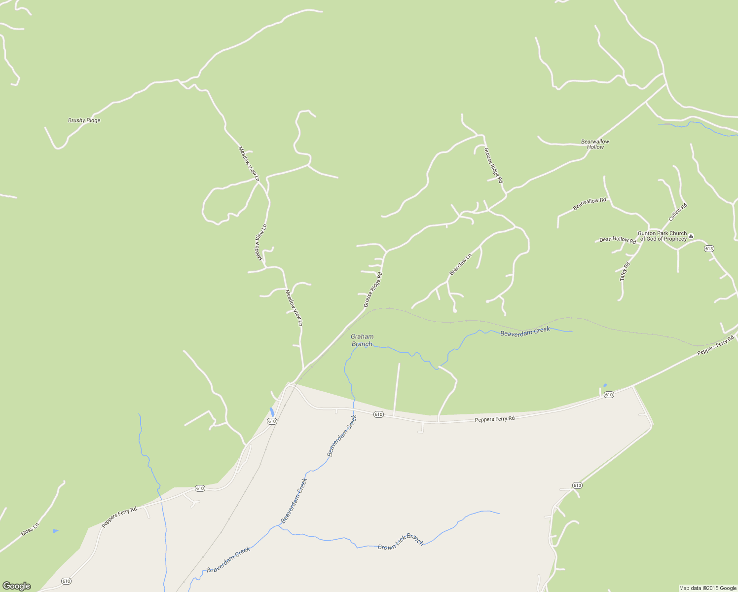 map of restaurants, bars, coffee shops, grocery stores, and more near Grouse Ridge Road in Max Meadows