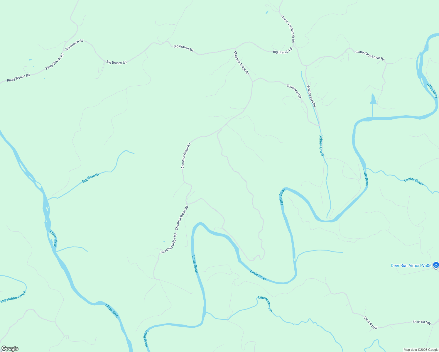 map of restaurants, bars, coffee shops, grocery stores, and more near 5902 Chestnut Ridge Road in Riner