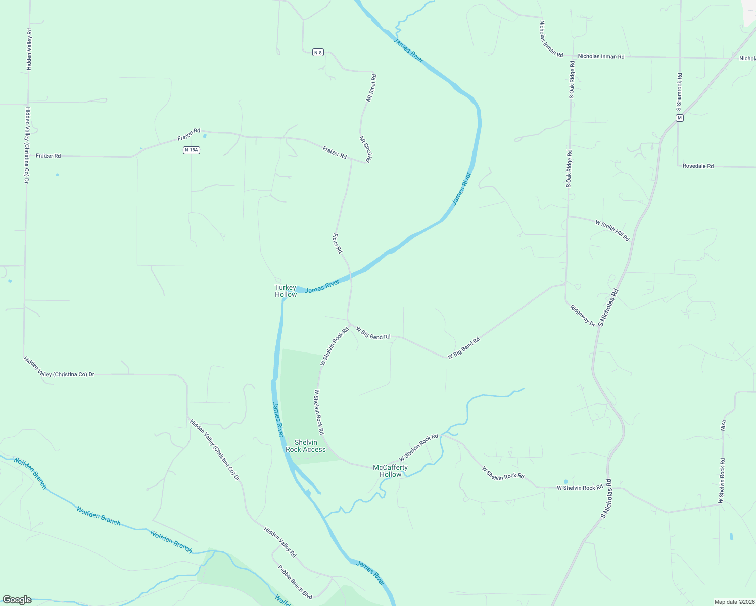 map of restaurants, bars, coffee shops, grocery stores, and more near 2097 West Big Bend Road in Nixa