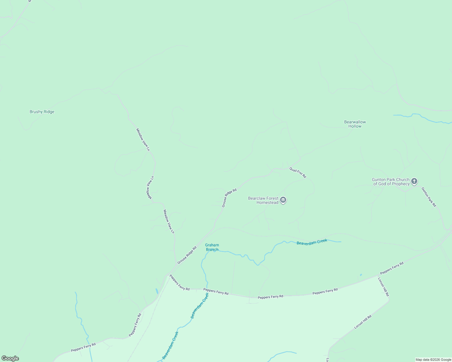 map of restaurants, bars, coffee shops, grocery stores, and more near 500-798 Grouse Ridge Road in Max Meadows