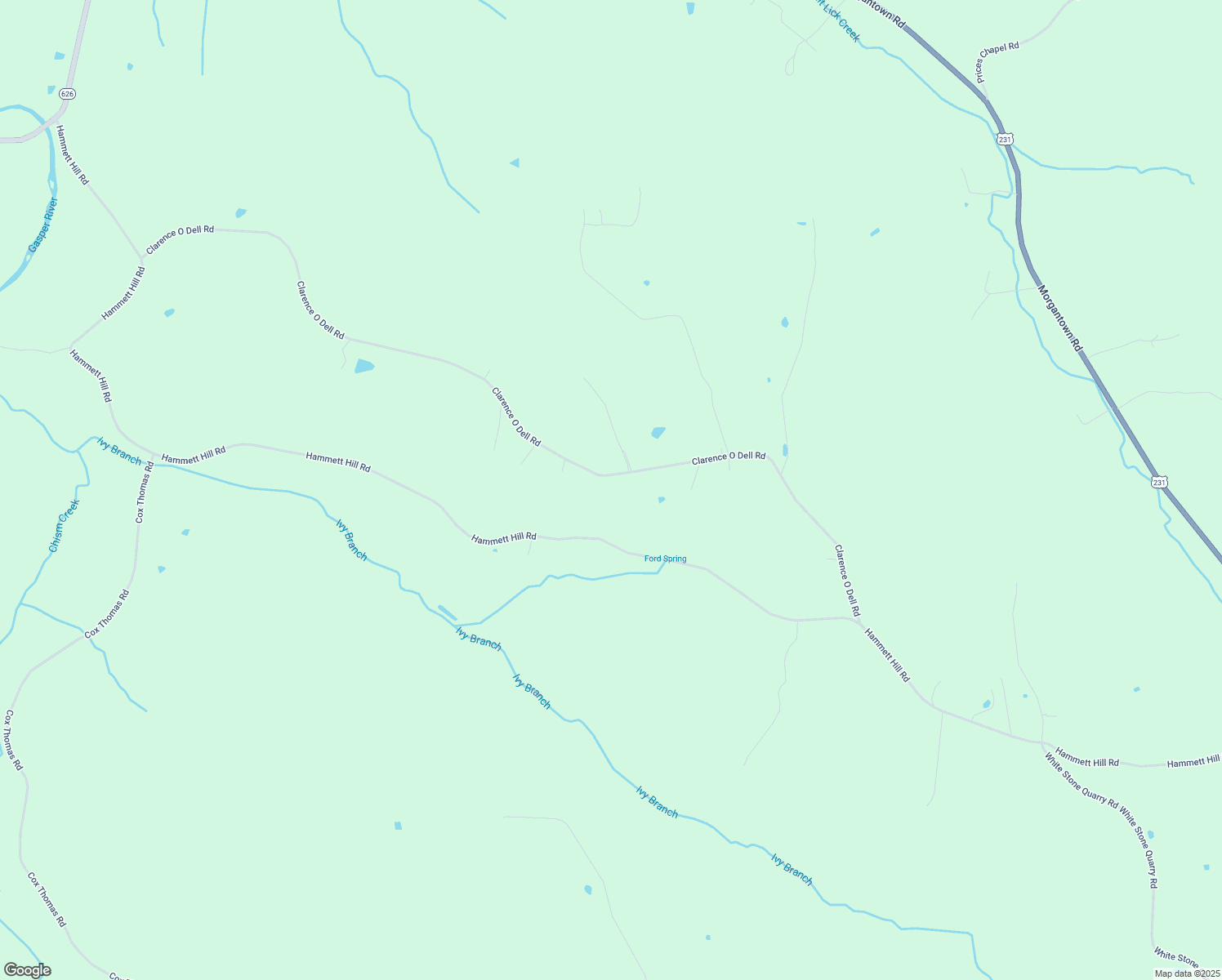 map of restaurants, bars, coffee shops, grocery stores, and more near 1115 Clarence O Dell Road in Bowling Green
