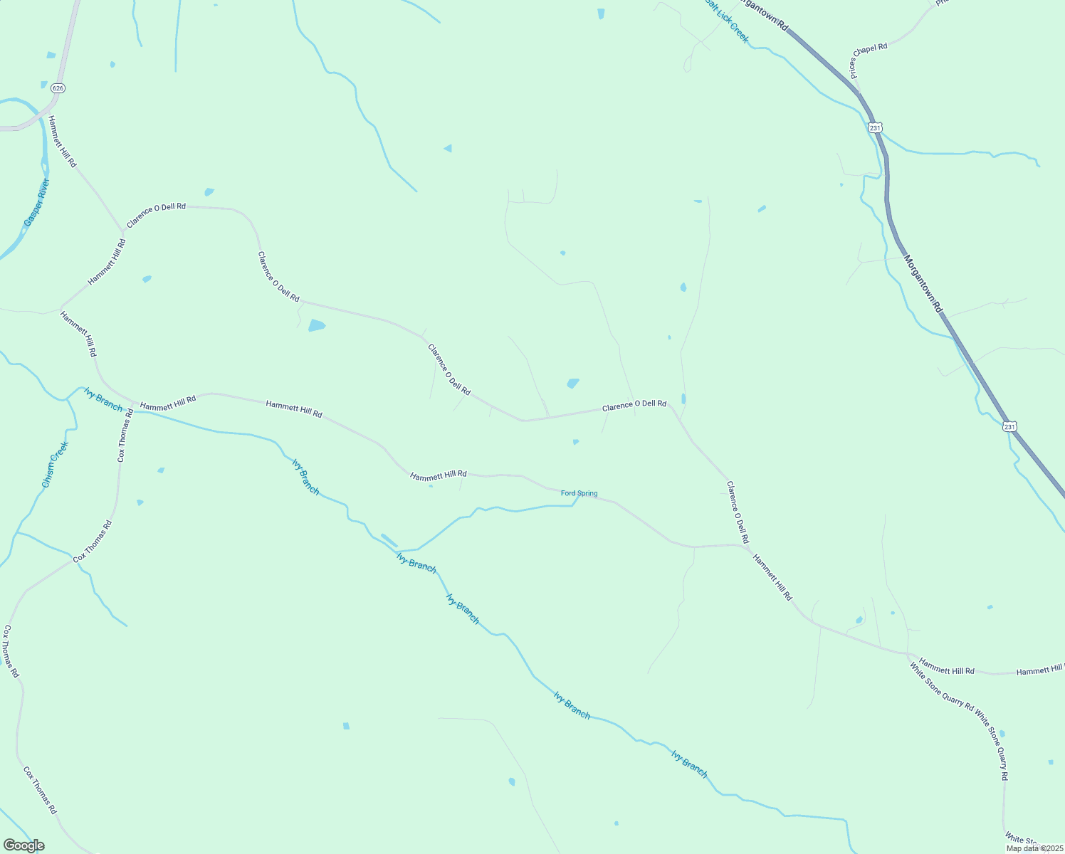 map of restaurants, bars, coffee shops, grocery stores, and more near 1115 Clarence O Dell Road in Bowling Green