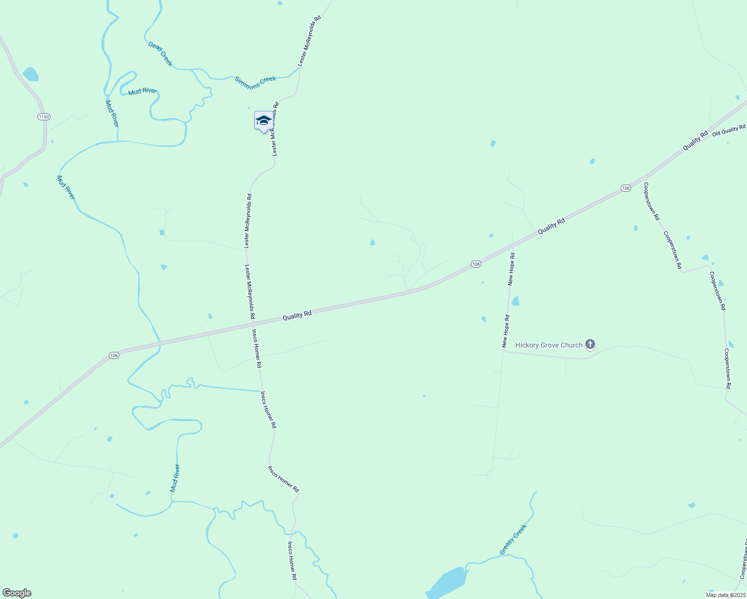 map of restaurants, bars, coffee shops, grocery stores, and more near Quality Road in Lewisburg
