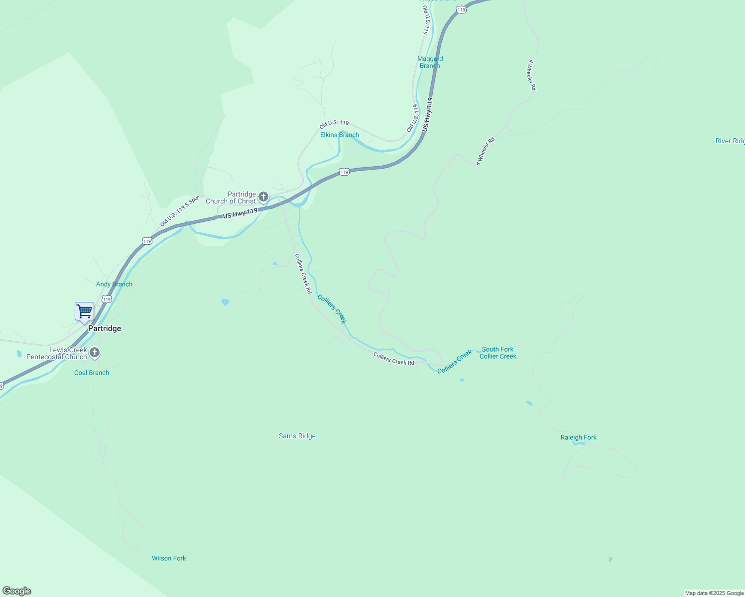 map of restaurants, bars, coffee shops, grocery stores, and more near in Partridge
