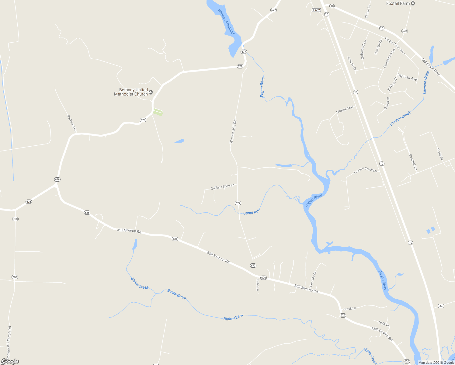 map of restaurants, bars, coffee shops, grocery stores, and more near 104 Quillens Point Lane in Smithfield