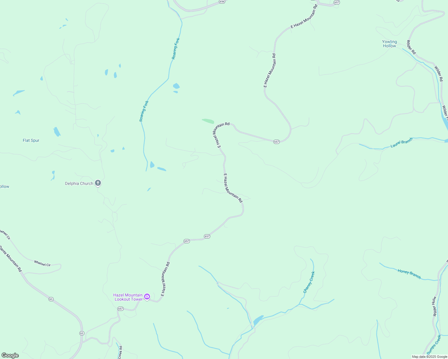 map of restaurants, bars, coffee shops, grocery stores, and more near Virginia 657 in Dante