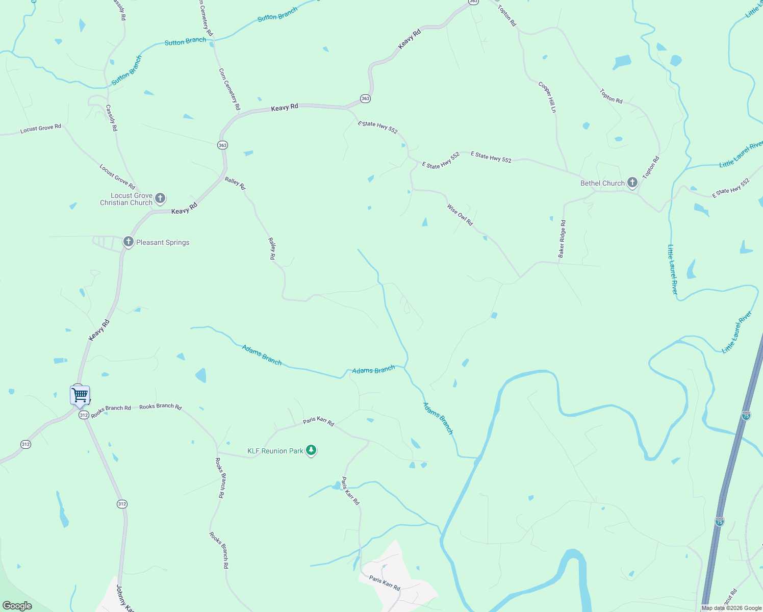 map of restaurants, bars, coffee shops, grocery stores, and more near 898 Ralley Road in Keavy