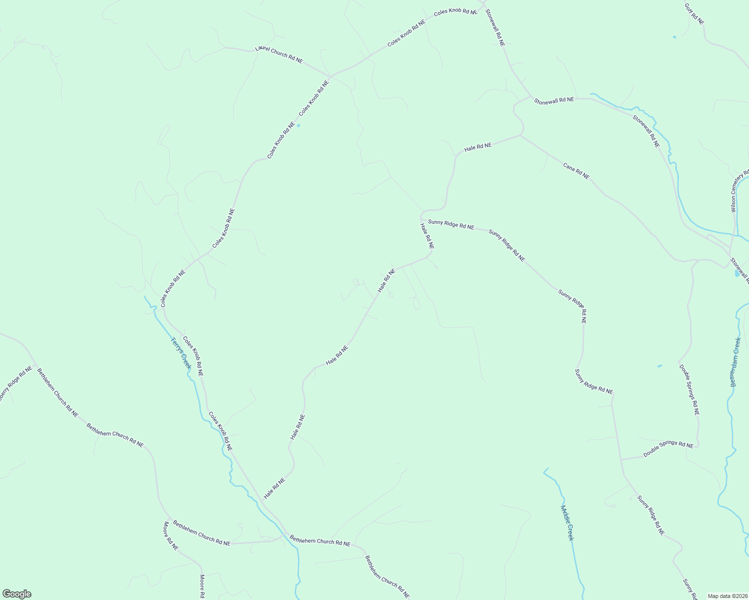 map of restaurants, bars, coffee shops, grocery stores, and more near 725 Hale Road Northeast in Floyd County