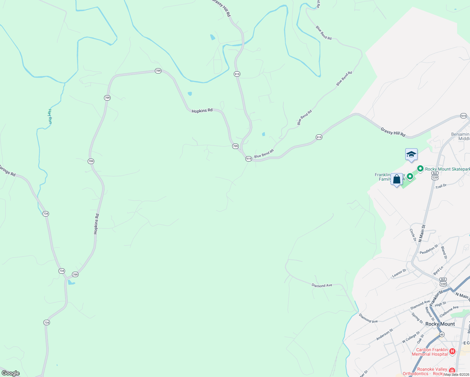 map of restaurants, bars, coffee shops, grocery stores, and more near State Route 909 in Franklin