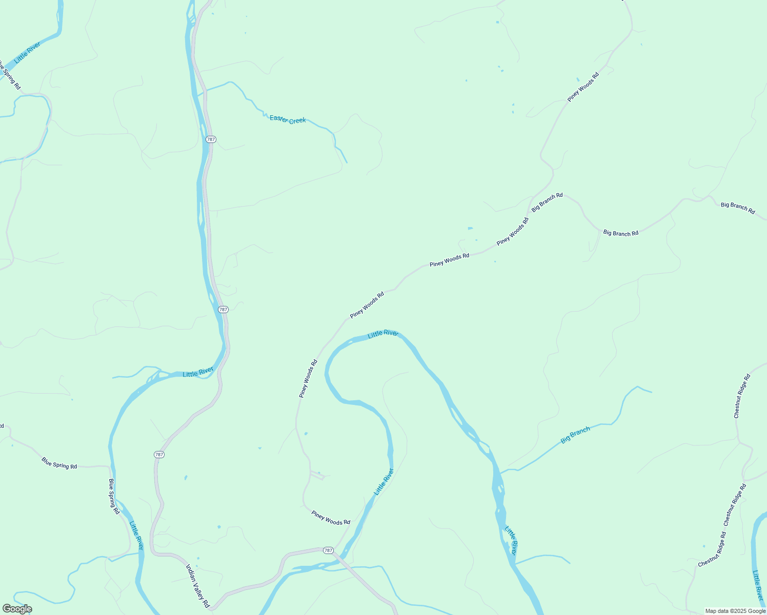 map of restaurants, bars, coffee shops, grocery stores, and more near 6022 Piney Woods Road in Riner