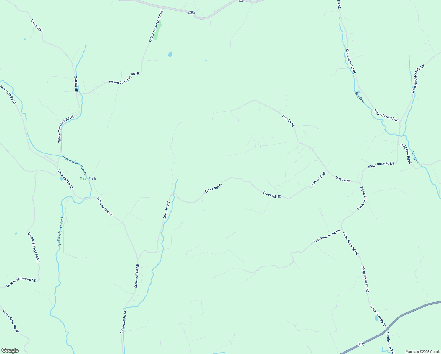 map of restaurants, bars, coffee shops, grocery stores, and more near 725 Eanes Road Northeast in Check