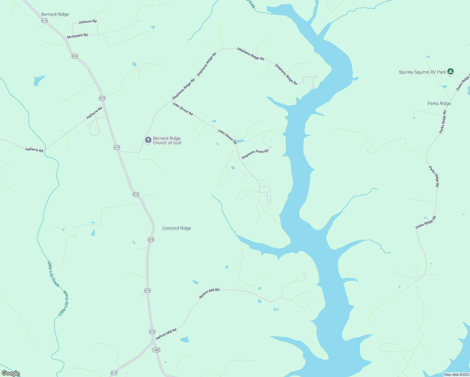 map of restaurants, bars, coffee shops, grocery stores, and more near Sunrise Landing Road in Russell Springs