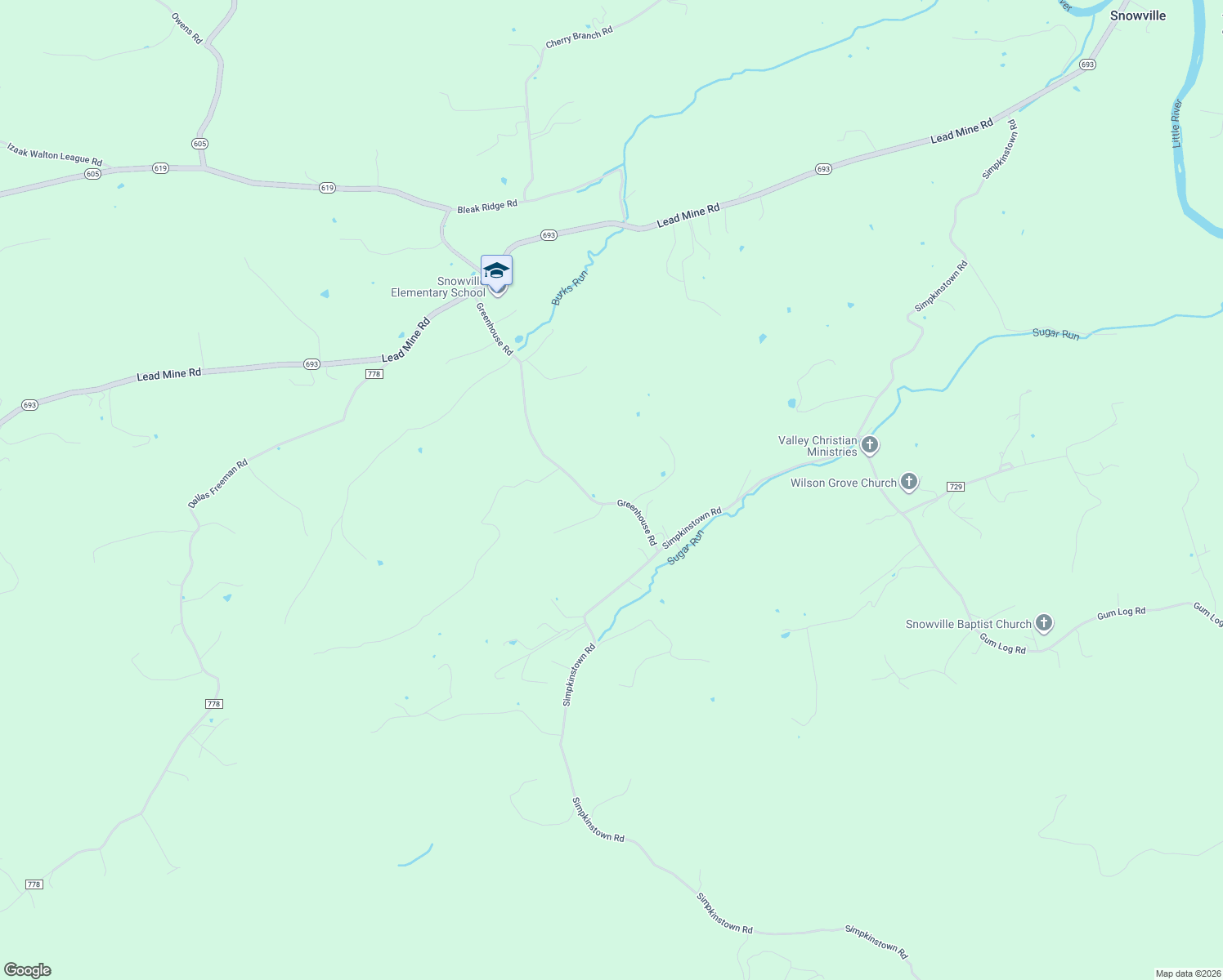 map of restaurants, bars, coffee shops, grocery stores, and more near 3414 Greenhouse Road in Hiwassee