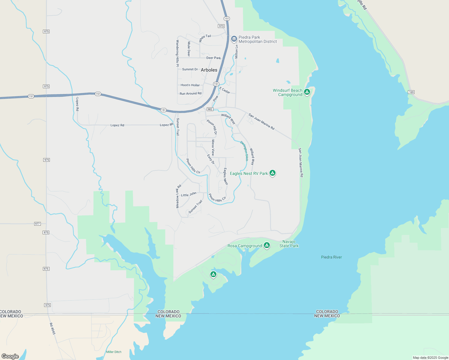 map of restaurants, bars, coffee shops, grocery stores, and more near 92 Eagles Place in Arboles