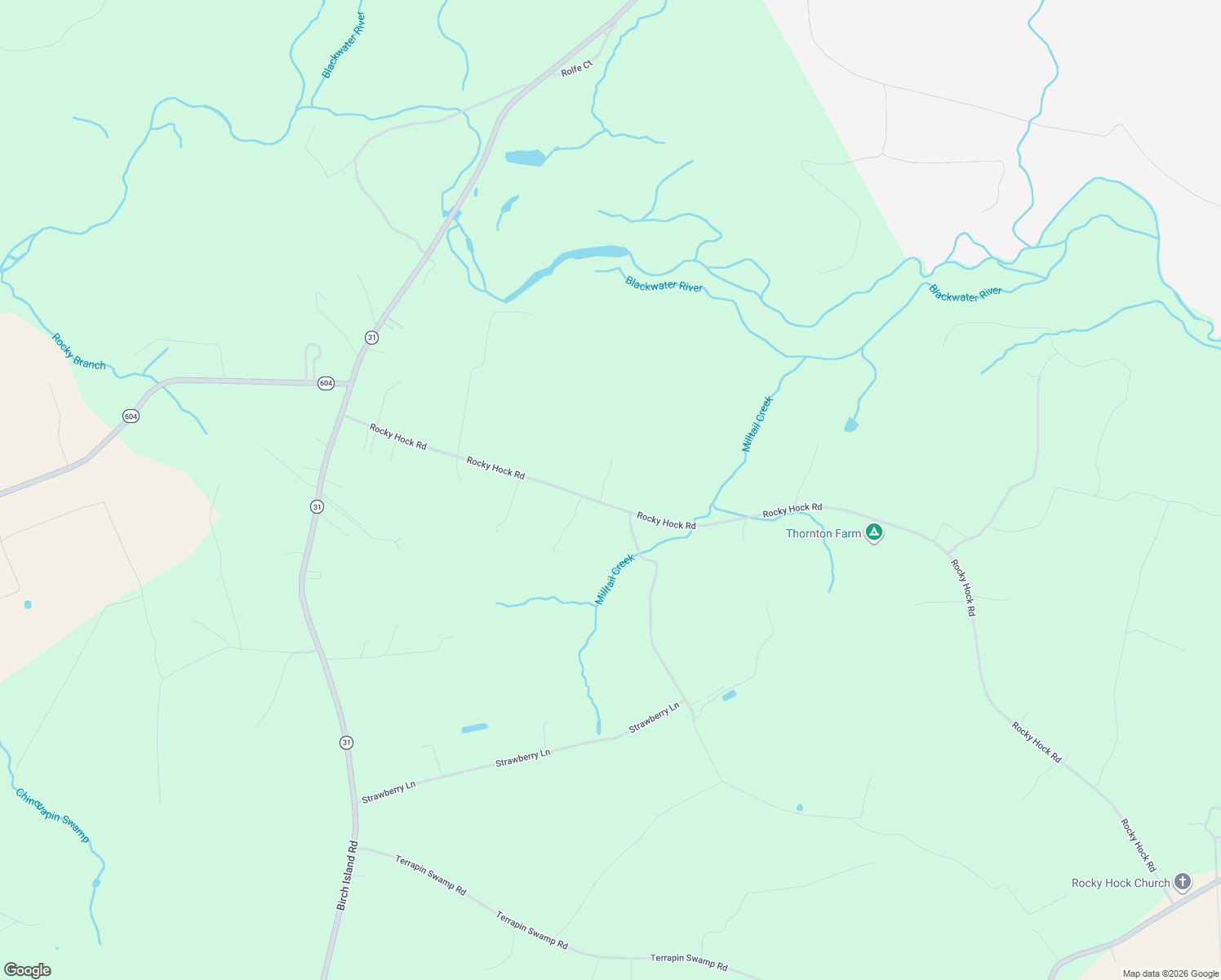 map of restaurants, bars, coffee shops, grocery stores, and more near 2300 Rocky Hock Rd in Wakefield