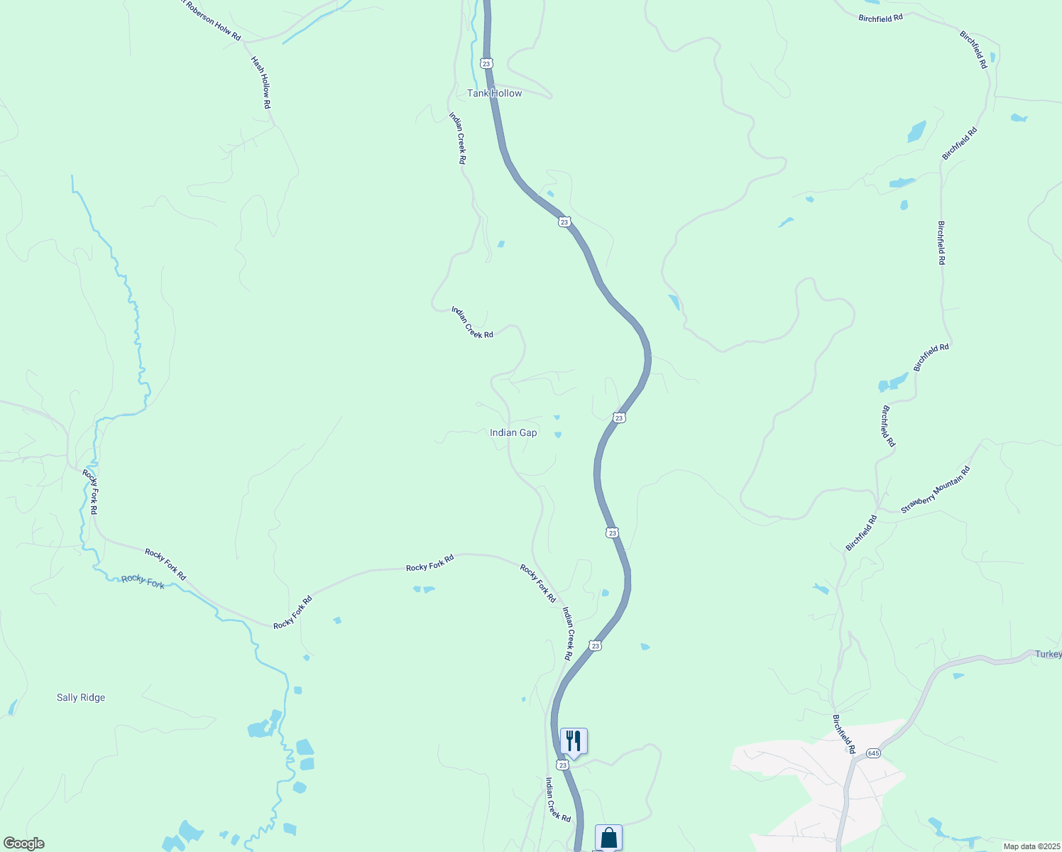 map of restaurants, bars, coffee shops, grocery stores, and more near 8416 Highpoint Road in Wise