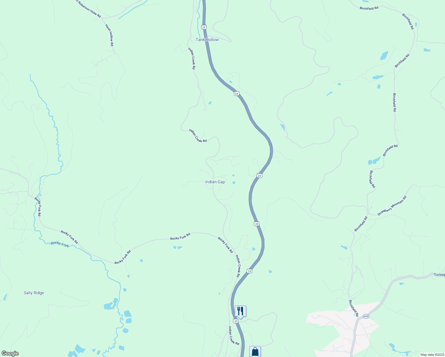 map of restaurants, bars, coffee shops, grocery stores, and more near 8416 Highpoint Road in Wise