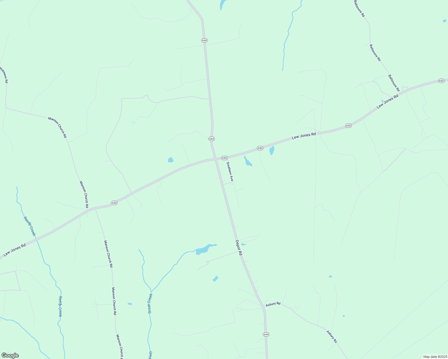 map of restaurants, bars, coffee shops, grocery stores, and more near 18411 Depot Rd in McKenney