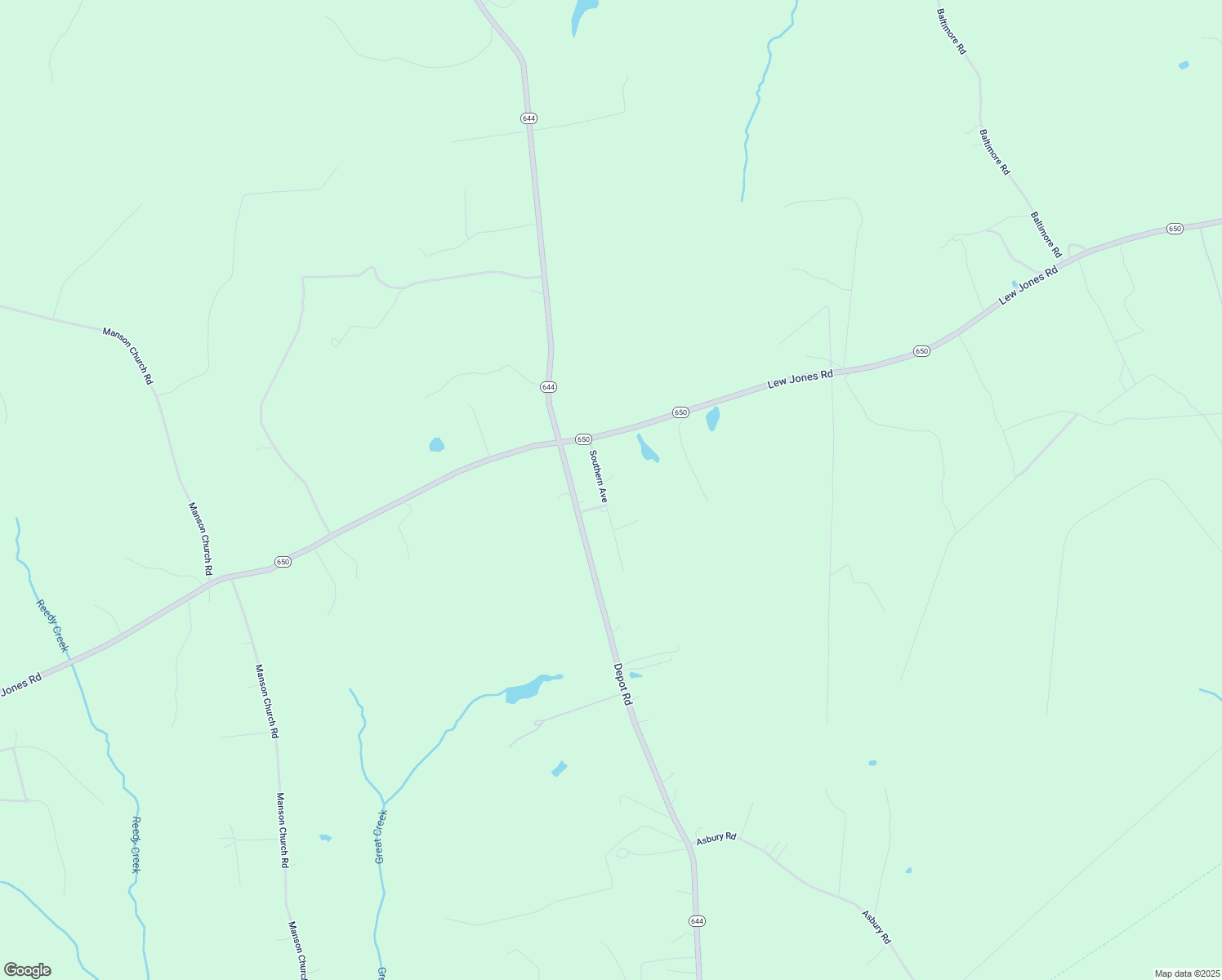 map of restaurants, bars, coffee shops, grocery stores, and more near 18405 Southern Avenue in McKenney