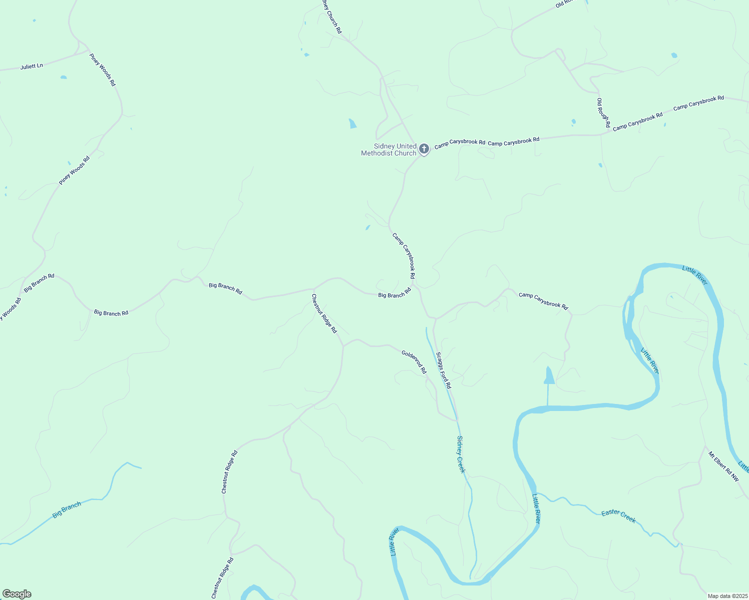 map of restaurants, bars, coffee shops, grocery stores, and more near 2759 Big Branch Road in Riner