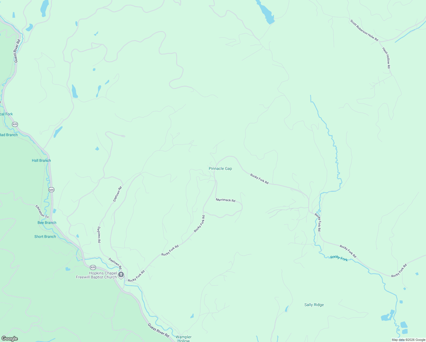 map of restaurants, bars, coffee shops, grocery stores, and more near 7241 Rocky Fork Road in Wise