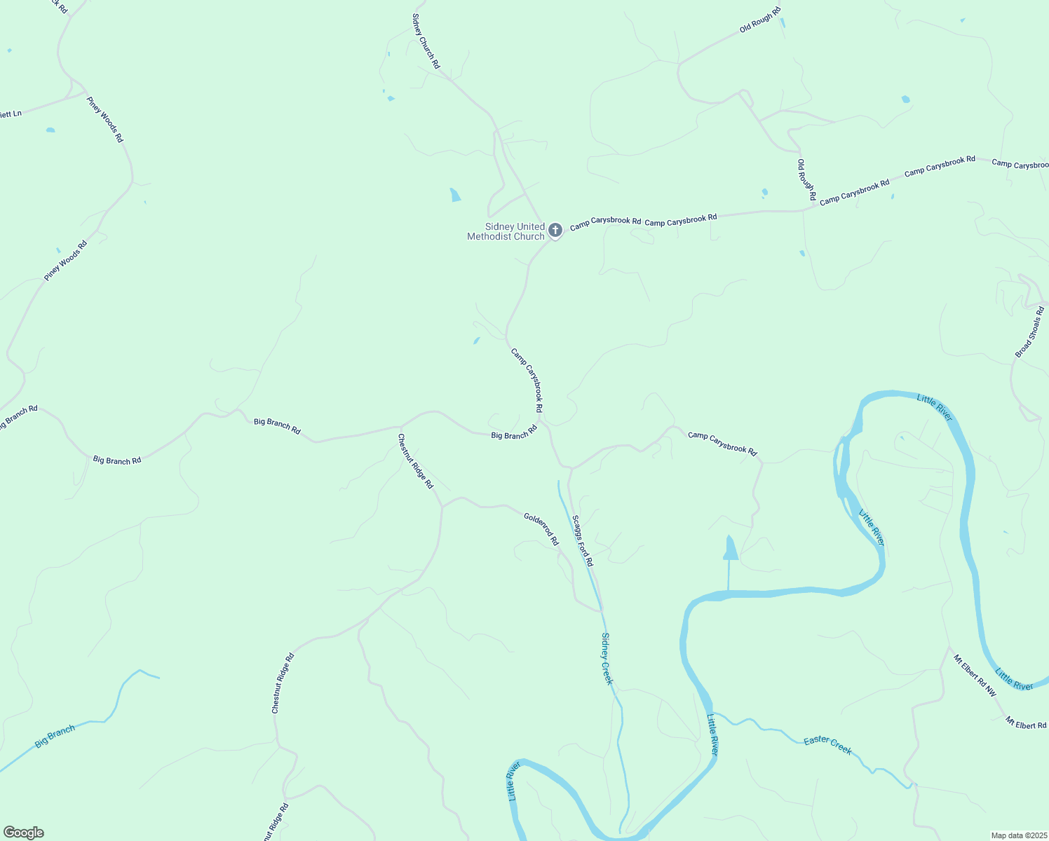map of restaurants, bars, coffee shops, grocery stores, and more near 2720 Big Branch Road in Riner