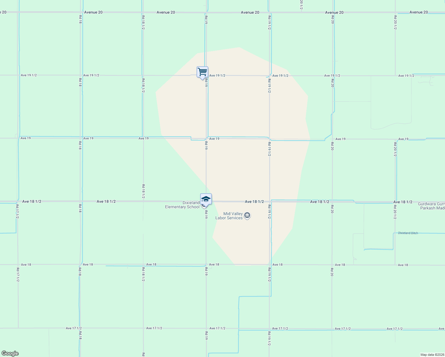 map of restaurants, bars, coffee shops, grocery stores, and more near 18641 Road 19 in Madera