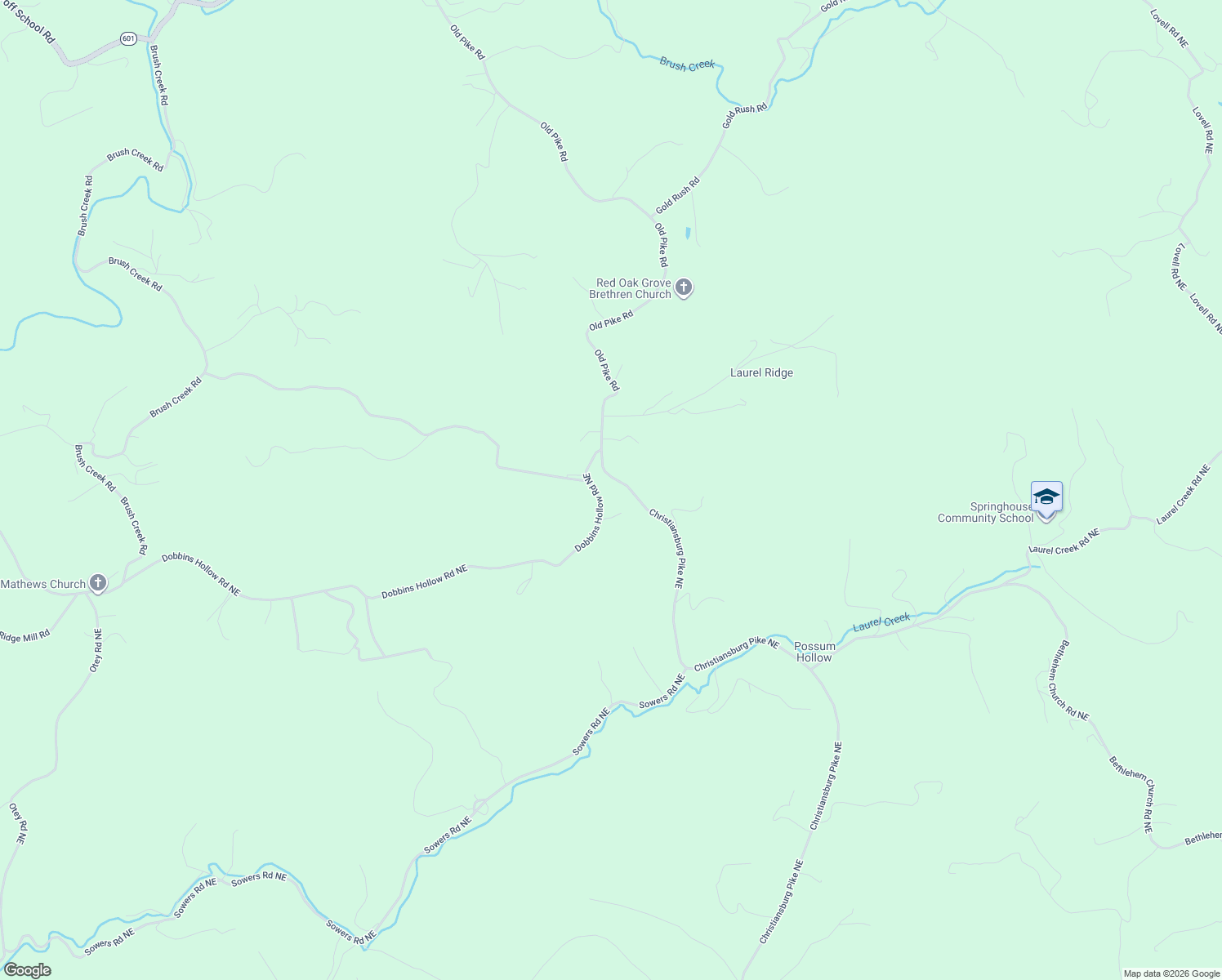 map of restaurants, bars, coffee shops, grocery stores, and more near 4831 Christiansburg Pike Northeast in Pilot