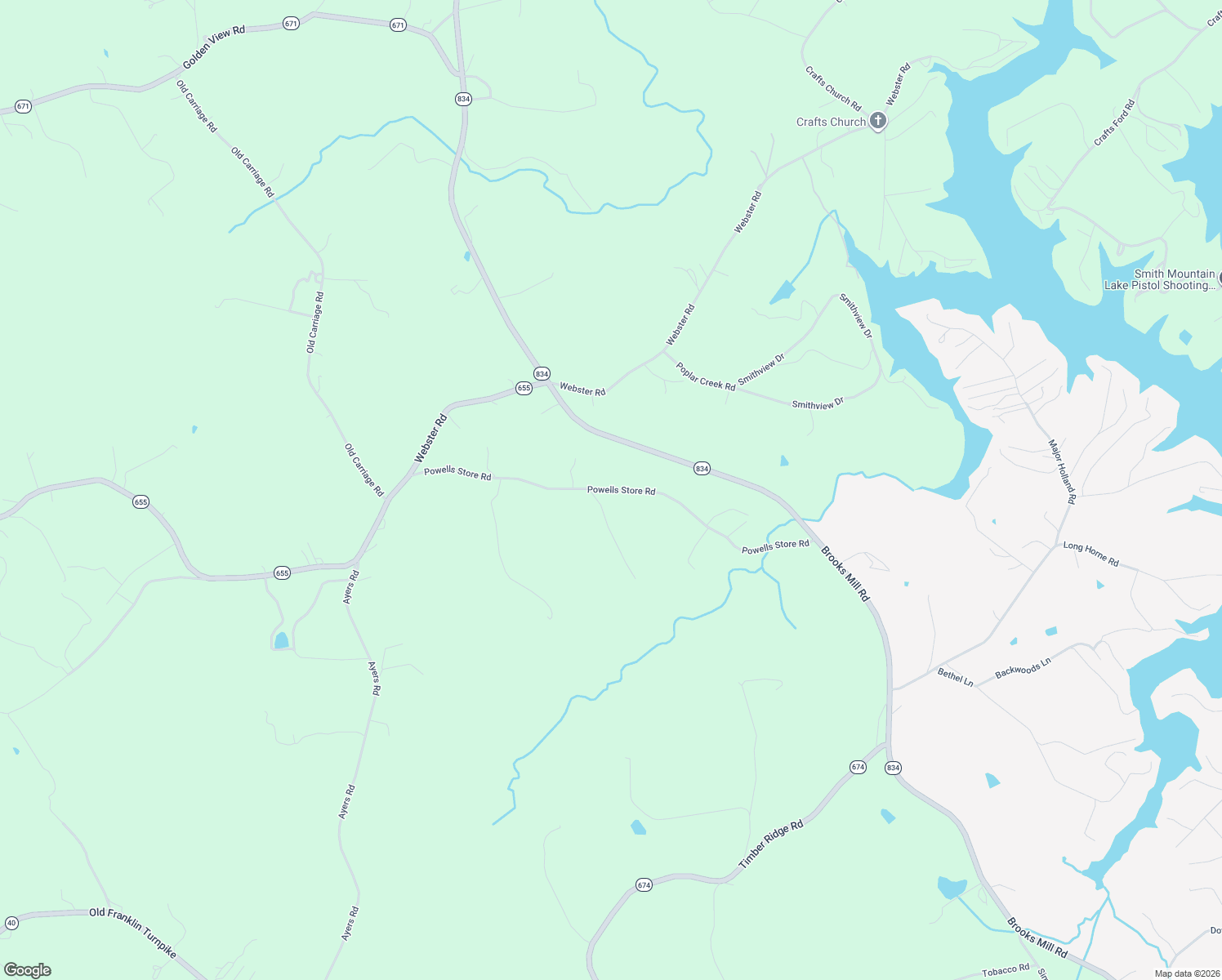 map of restaurants, bars, coffee shops, grocery stores, and more near Powells Store Road in Glade Hill