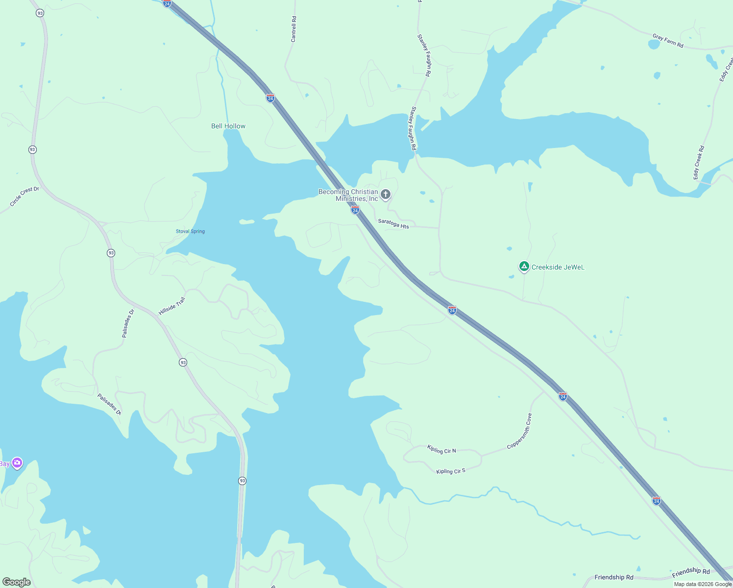 map of restaurants, bars, coffee shops, grocery stores, and more near Chelsea in Eddyville