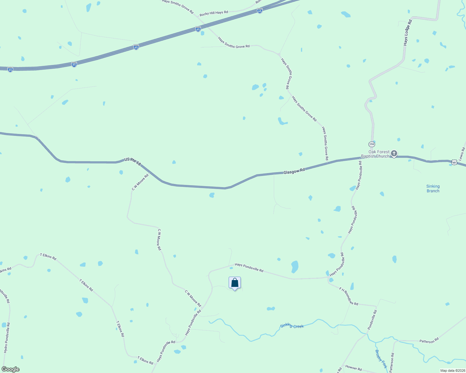 map of restaurants, bars, coffee shops, grocery stores, and more near 10259 Glasgow Road in Smiths Grove