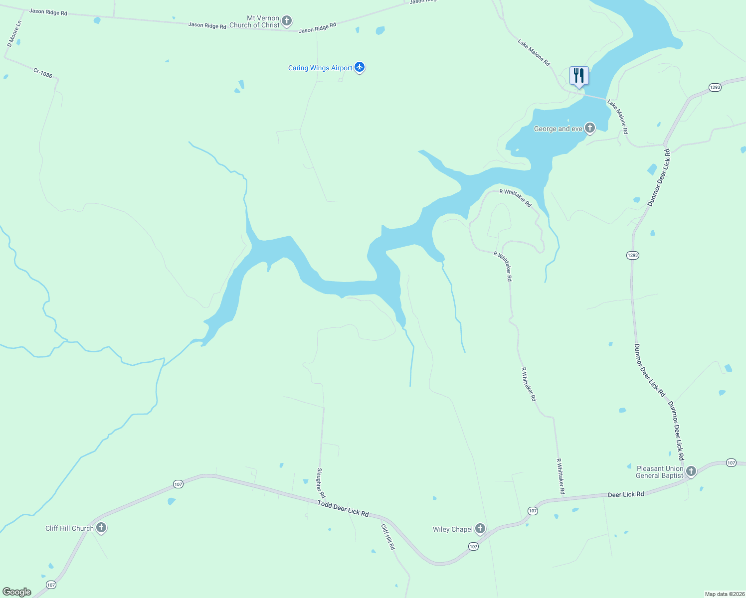 map of restaurants, bars, coffee shops, grocery stores, and more near 196-222 Slaughter Road in Lewisburg