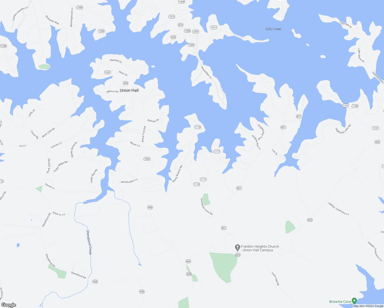 map of restaurants, bars, coffee shops, grocery stores, and more near 414 Dodee Lane in Union Hall