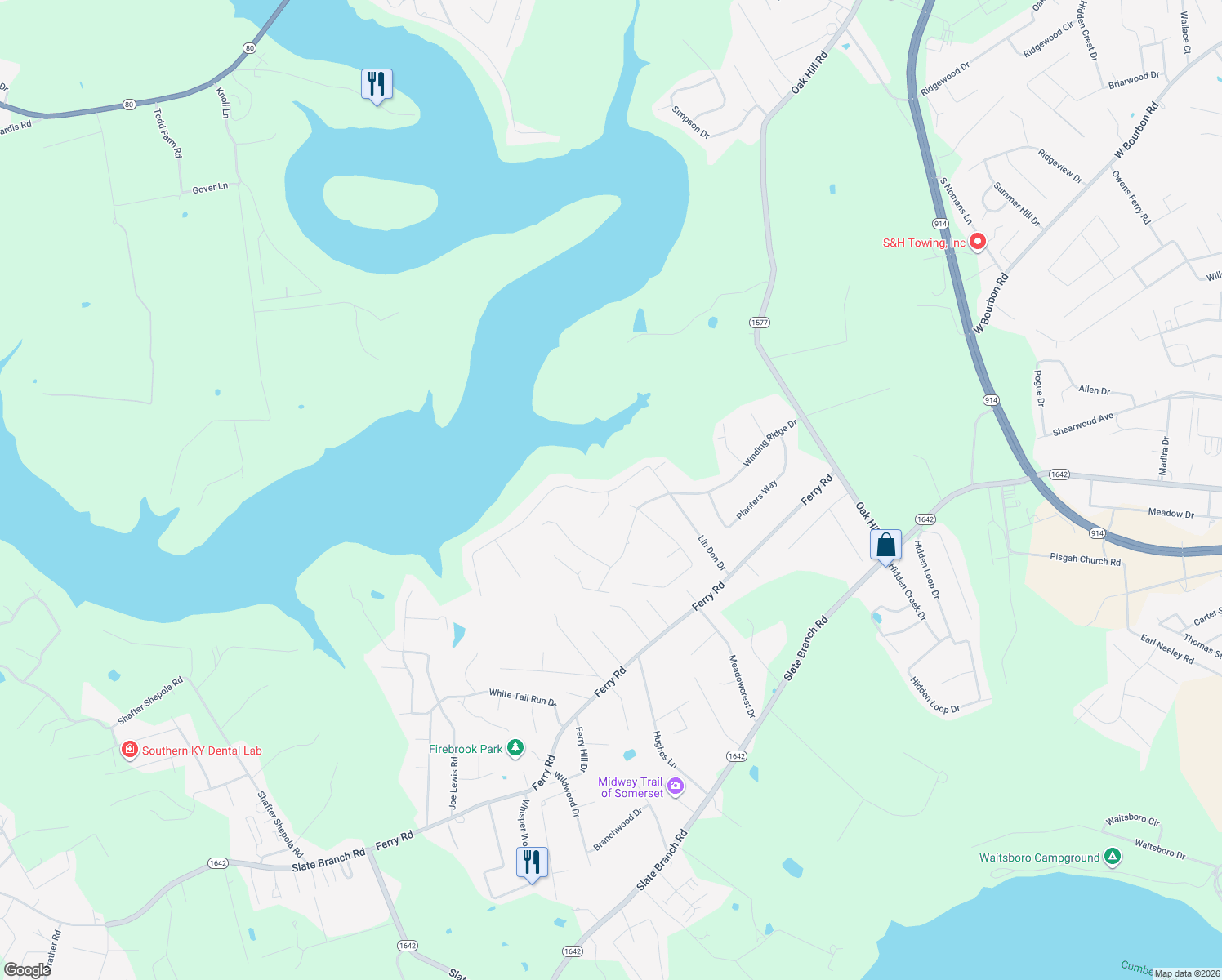 map of restaurants, bars, coffee shops, grocery stores, and more near 174 Enchanted Drive in Somerset