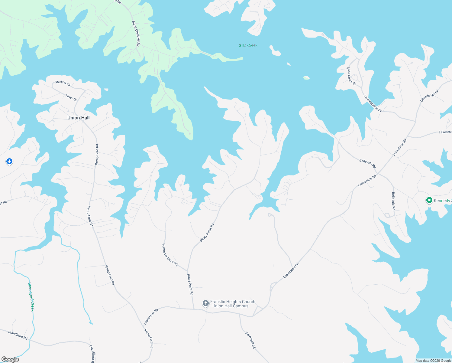 map of restaurants, bars, coffee shops, grocery stores, and more near 170 Virginia Key Drive in Union Hall