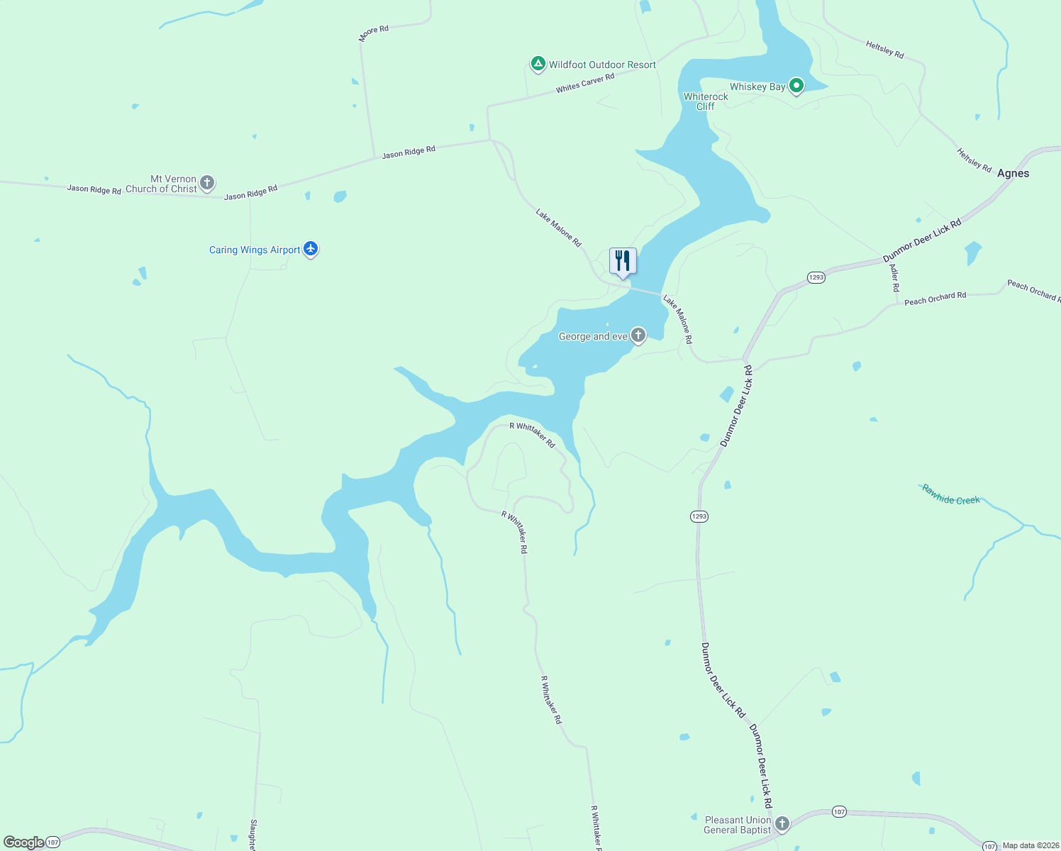 map of restaurants, bars, coffee shops, grocery stores, and more near 1858 Robert Whittaker Road in Lewisburg