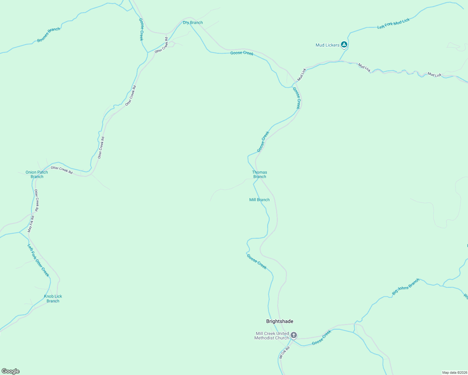 map of restaurants, bars, coffee shops, grocery stores, and more near Thomas Road in Clay County