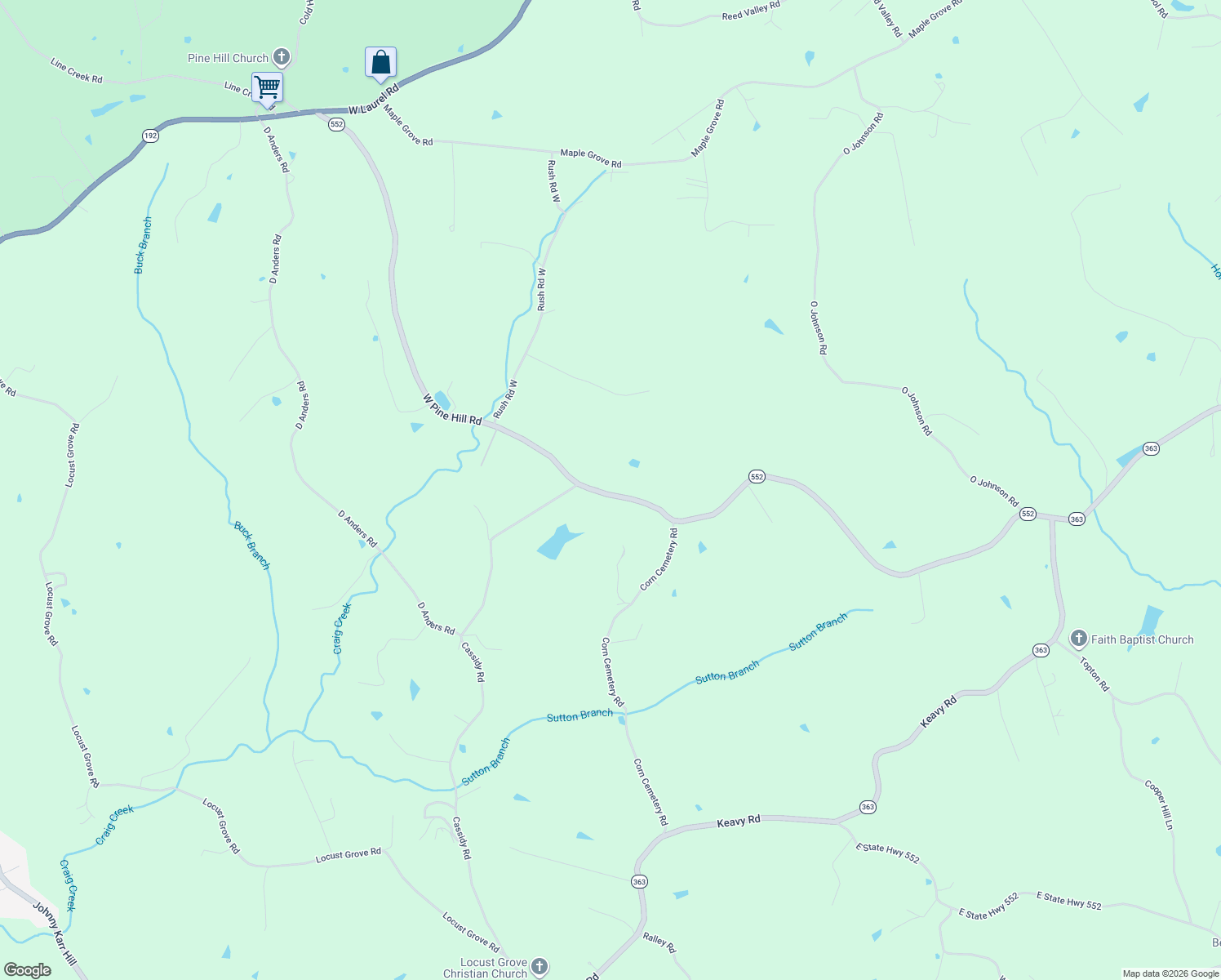map of restaurants, bars, coffee shops, grocery stores, and more near 1536 West Pine Hill Road in London